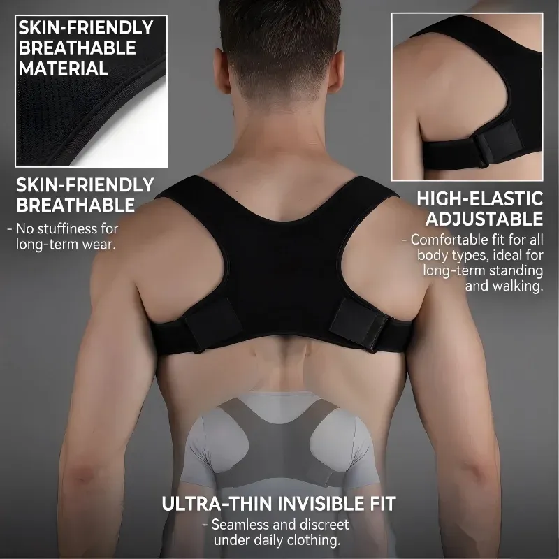 Correcteur de posture réglable avec support dorsal léger 2