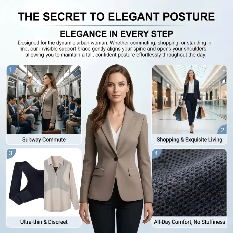Correcteur de posture réglable avec support dorsal léger 5