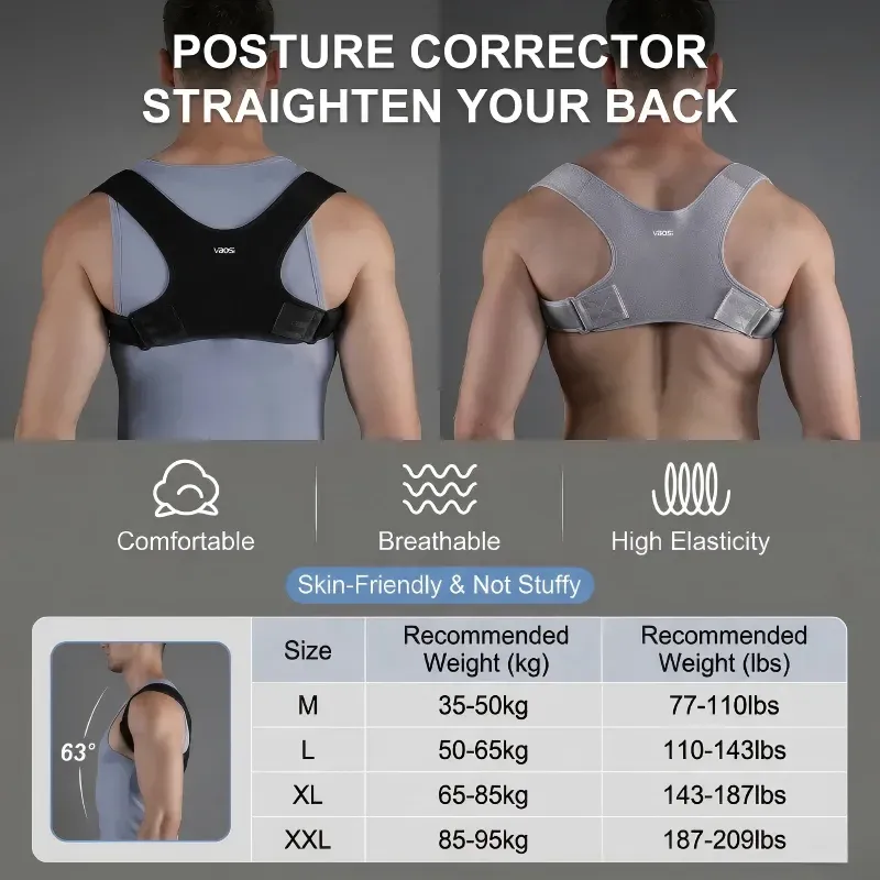 Correcteur de posture réglable avec support dorsal léger 6