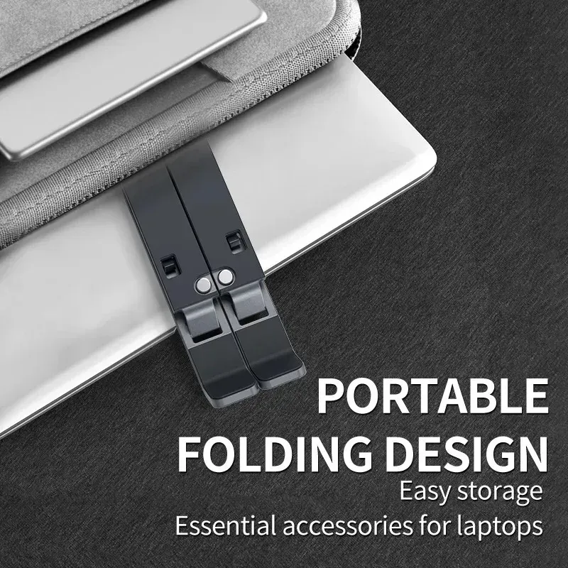 Support pliable pour ordinateur portable, réglable, base en alliage d'aluminium pour MacBook, accessoires pour ordinateur portable 5