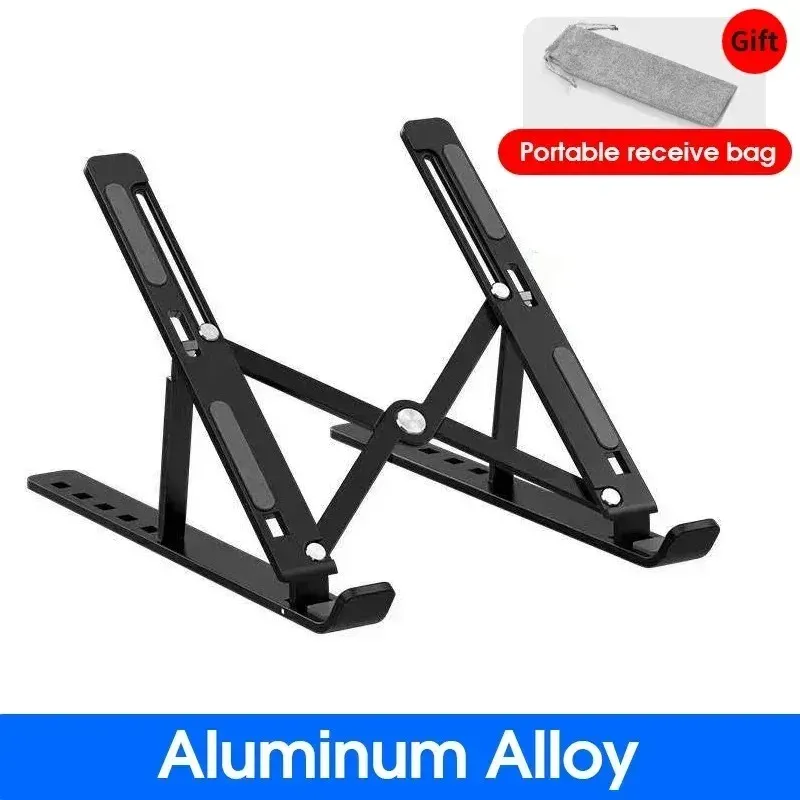 Support pliable pour ordinateur portable, réglable, base en alliage d'aluminium pour MacBook, accessoires pour ordinateur portable 7