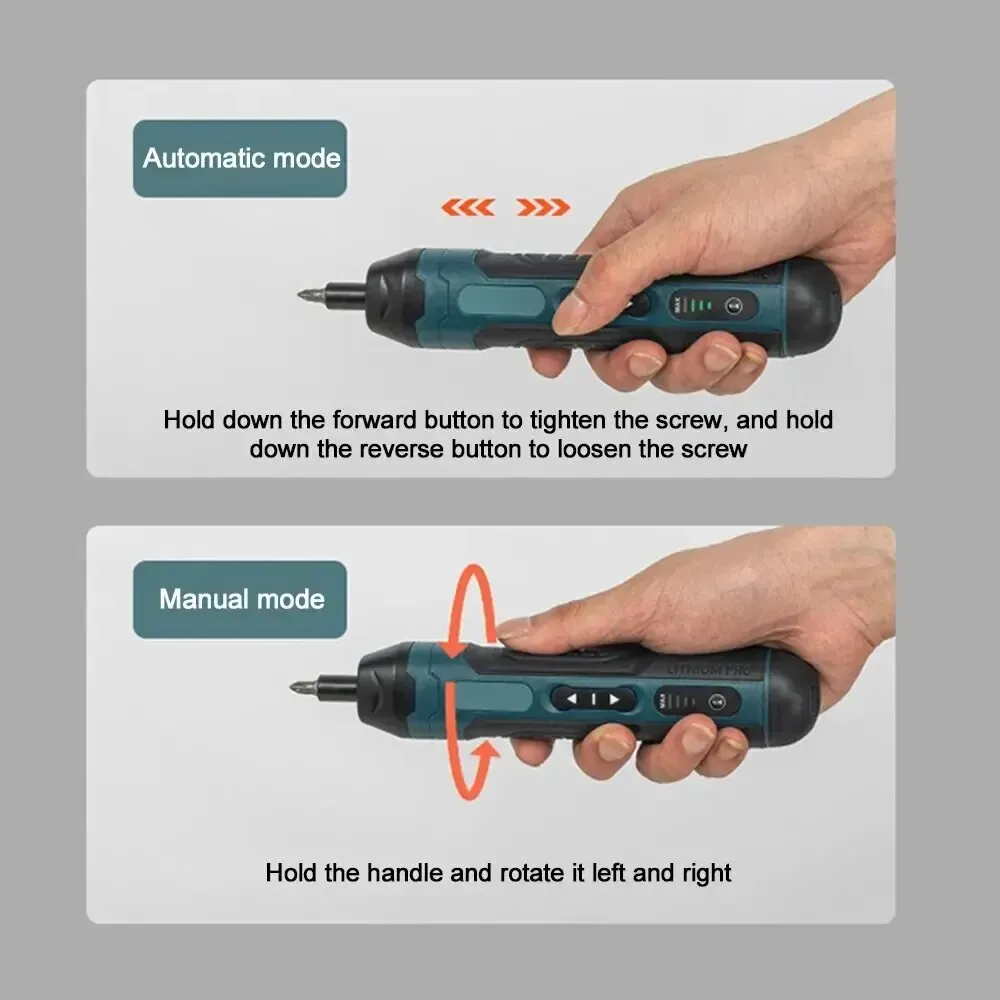 Mini tournevis électrique sans fil multifonction à couple réglable, 1300 mAh 3