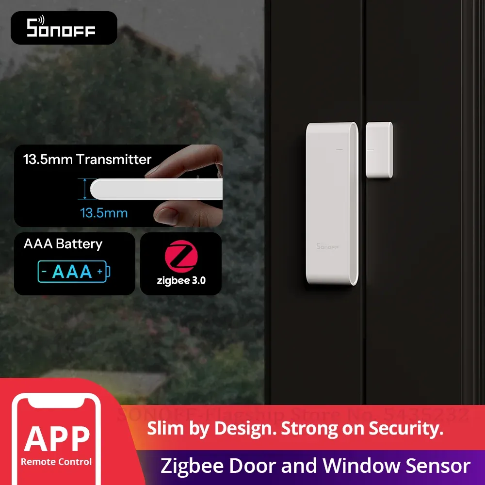 SONOFF SNZB-04PR2 SenseGuard DW Gen2 Capteur de porte/fenêtre Zigbee, sécurité active avec alertes de manipulation, pont Matter compatible Apple Home - Image 1
