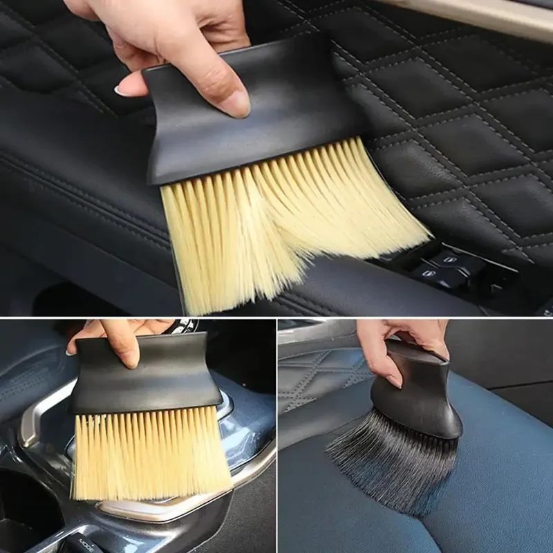 Brosse à poussière automatique pour intérieur de voiture, à poils souples, pour grilles de ventilation et tableau de bord 5