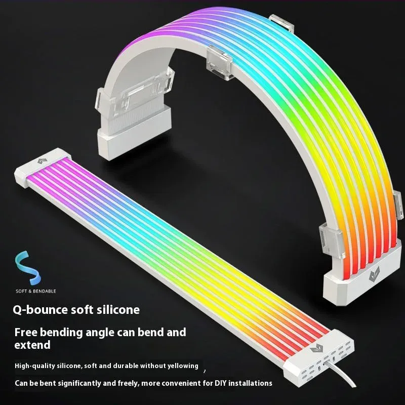 Câble de synchronisation ARGB 5V 3 broches, 8/24 broches, câble d'extension d'alimentation pour carte mère, bande lumineuse LED flexible, kit de bricolage pour alimentation d'ordinateur 4