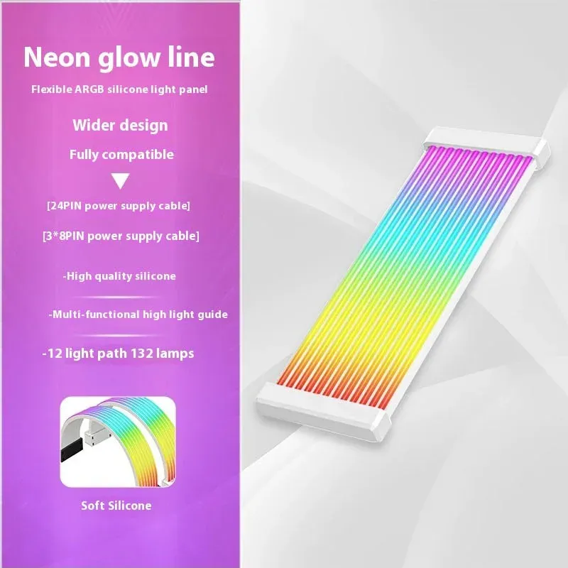 Câble de synchronisation ARGB 5V 3 broches, 8/24 broches, câble d'extension d'alimentation pour carte mère, bande lumineuse LED flexible, kit de bricolage pour alimentation d'ordinateur 7