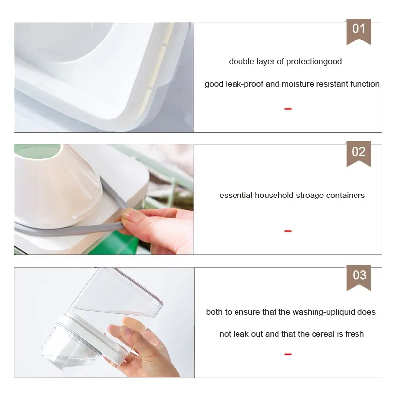 Contenant transparent rempli de produits secs