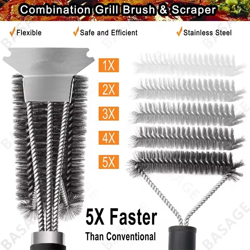 Brosse de nettoyage pour barbecue en acier inoxydable 5