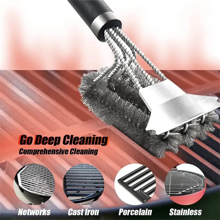 Brosse de nettoyage pour barbecue, détail des poils