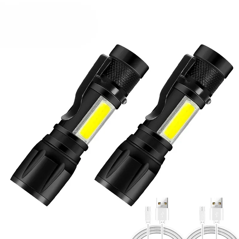 Lampe de poche LED rechargeable à zoom avec écran LCD, 3 modes d'éclairage, étanche et haute puissance 8
