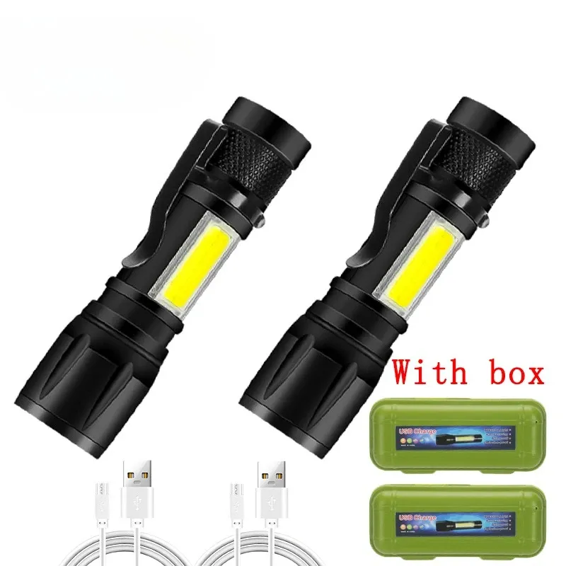 Lampe de poche LED rechargeable à zoom avec écran LCD, 3 modes d'éclairage, étanche et haute puissance 7