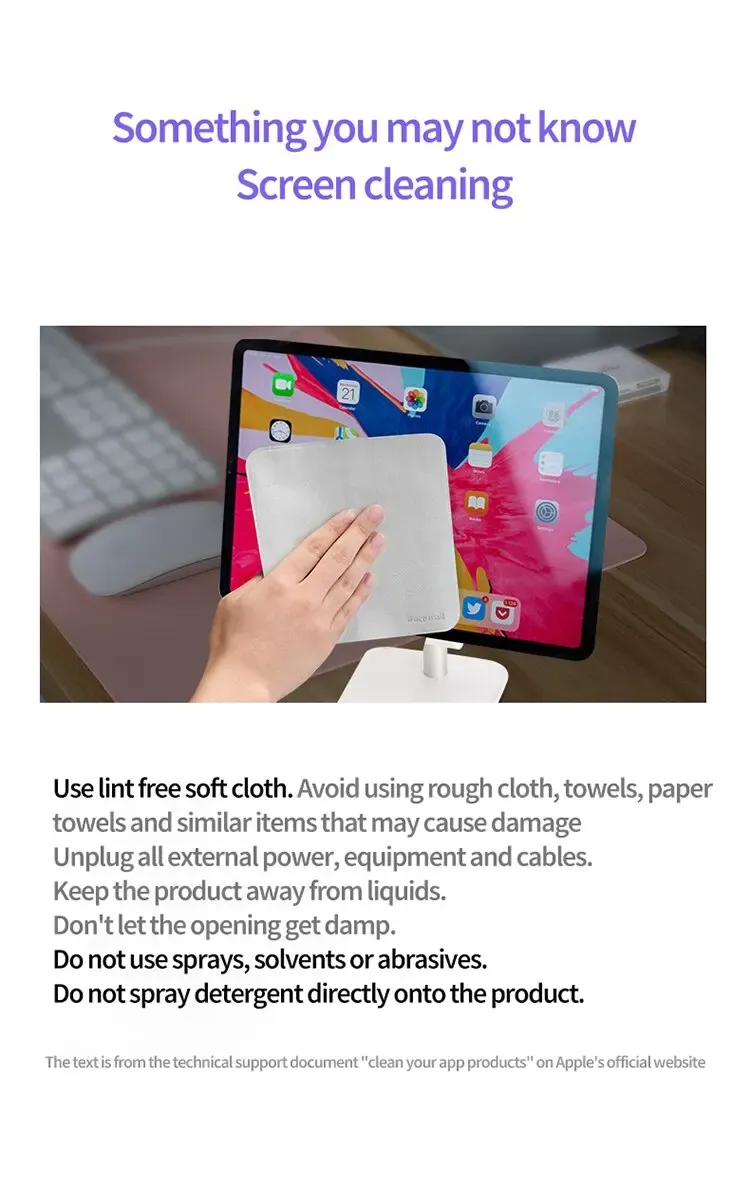 Détail de la microfibre douce du nettoyeur d'écran