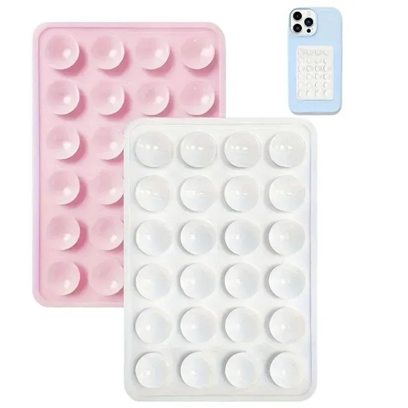 Support téléphone en silicone à ventouse carrée antidérapante, multifonctionnel, fixation adhésive simple face pour coque arrière 5