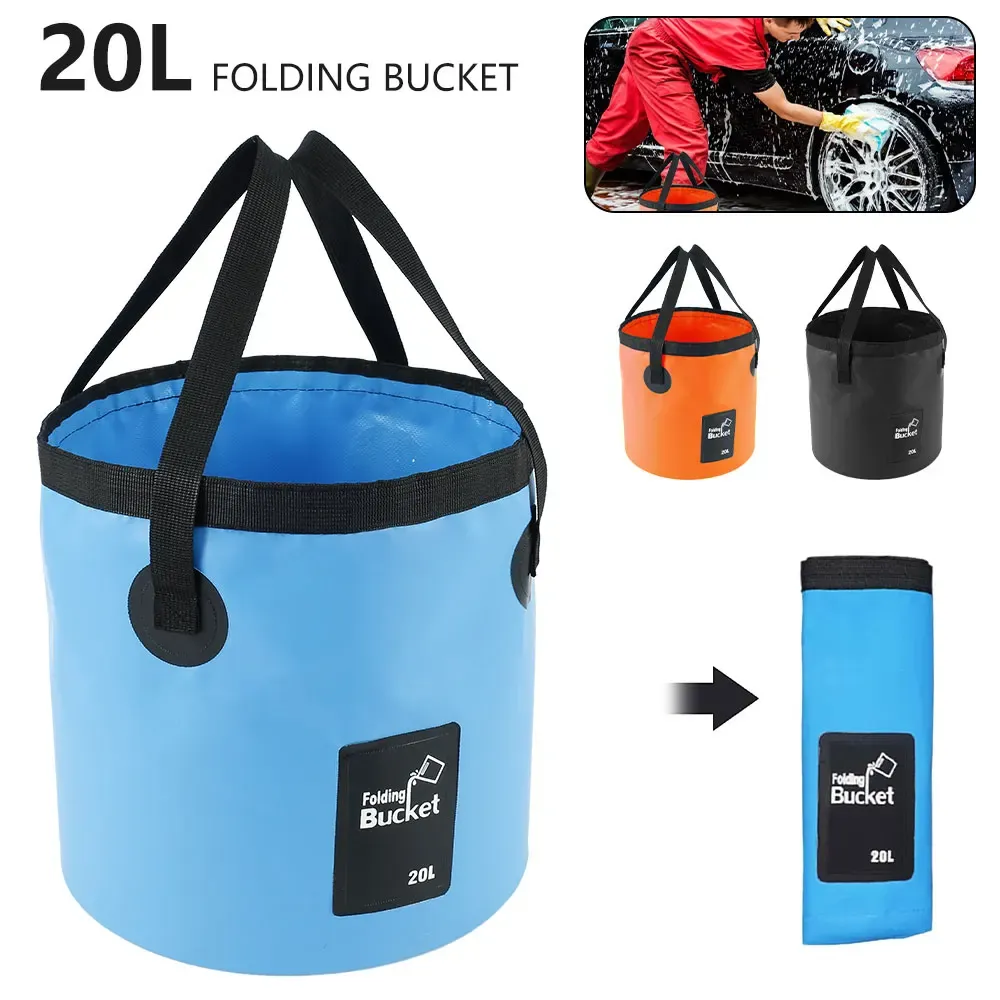 Seau pliant étanche 20 L portable pour l'extérieur 1