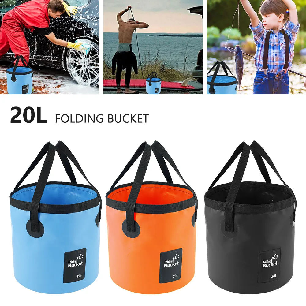 Seau pliant portable pour l'extérieur