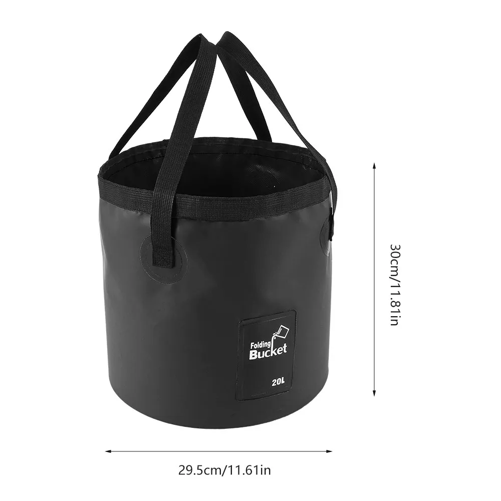 Seau pliant portable, vue détaillée