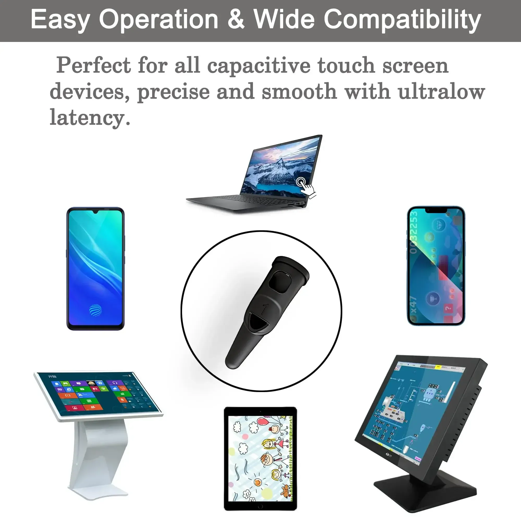 Stylet capacitif haute précision en silicone pour écran tactile, compatible tablettes et smartphones iPad, iPhone et Android 5