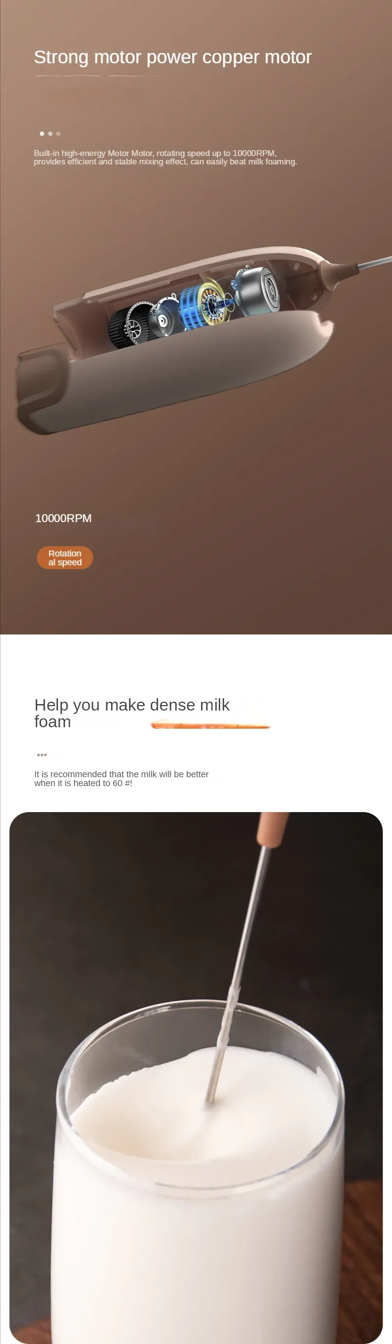 Mousseur à lait en utilisation