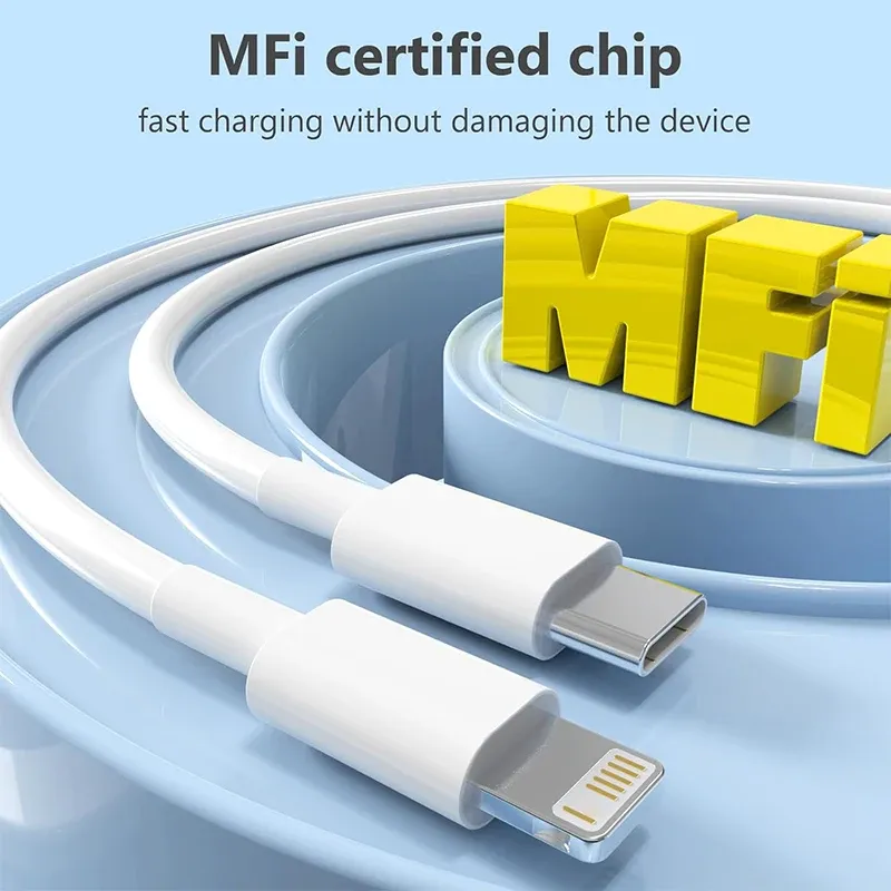 Câble Lightning vers USB-C Power Delivery 20 W certifié MFi pour iPhone 14, 13, 12, 11, Pro Max, XS Max, XR, 8, 7 et 6 4