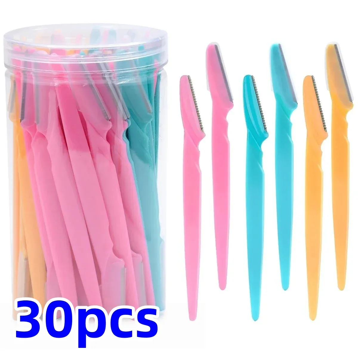 Lot de 12, 30 ou 60 rasoirs à sourcils et rasoirs faciaux pour femme, outils de dermaplaning exfoliants multifonctionnels avec capuchon de sécurité de précision 8