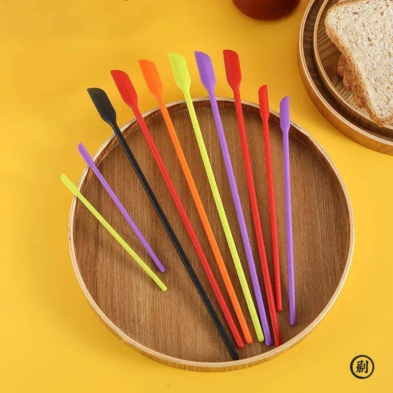 Ensemble de 3 grattoirs en silicone pour la cuisson, à double extrémité 2 en 1, avec mini flacon cosmétique et spatule à confiture 2