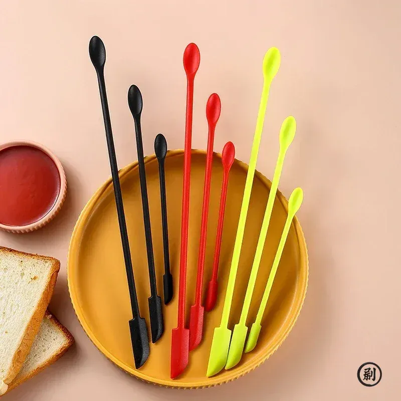 Ensemble de 3 grattoirs en silicone pour la cuisson, à double extrémité 2 en 1, avec mini flacon cosmétique et spatule à confiture 3