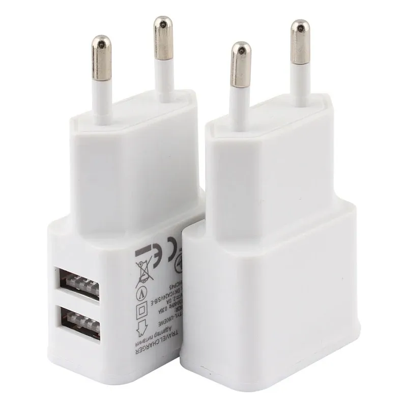 Chargeur USB 5V 2A double port mural de voyage pour téléphone portable, adaptateur secteur prise UE compatible iPhone, Xiaomi et Samsung - Image 1