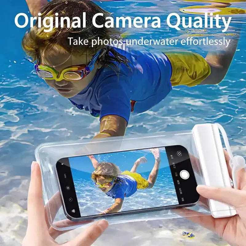 Pochette étanche pour téléphone à bandoulière universelle, transparente et compatible écran tactile, idéale pour la natation, la plongée et les déplacements quotidiens 2