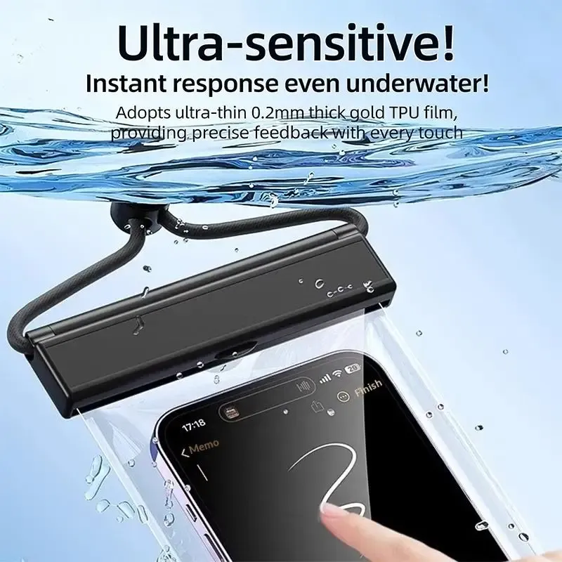 Pochette étanche pour téléphone, utilisation dans l'eau