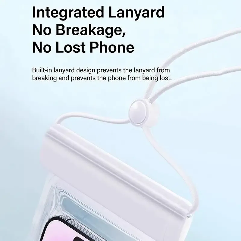 Pochette étanche pour téléphone, finitions