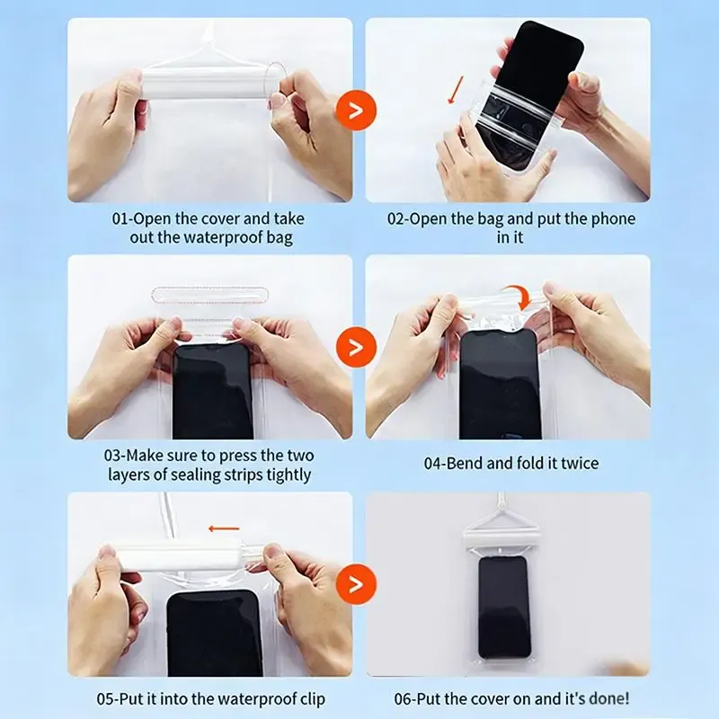 Pochette étanche pour téléphone, vue d'ensemble