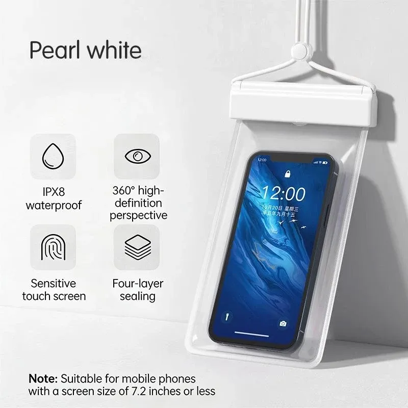 Pochette étanche pour téléphone à bandoulière universelle, transparente et compatible écran tactile, idéale pour la natation, la plongée et les déplacements quotidiens 7