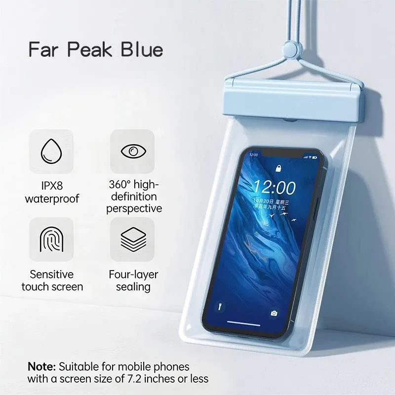 Pochette étanche pour téléphone à bandoulière universelle, transparente et compatible écran tactile, idéale pour la natation, la plongée et les déplacements quotidiens 8
