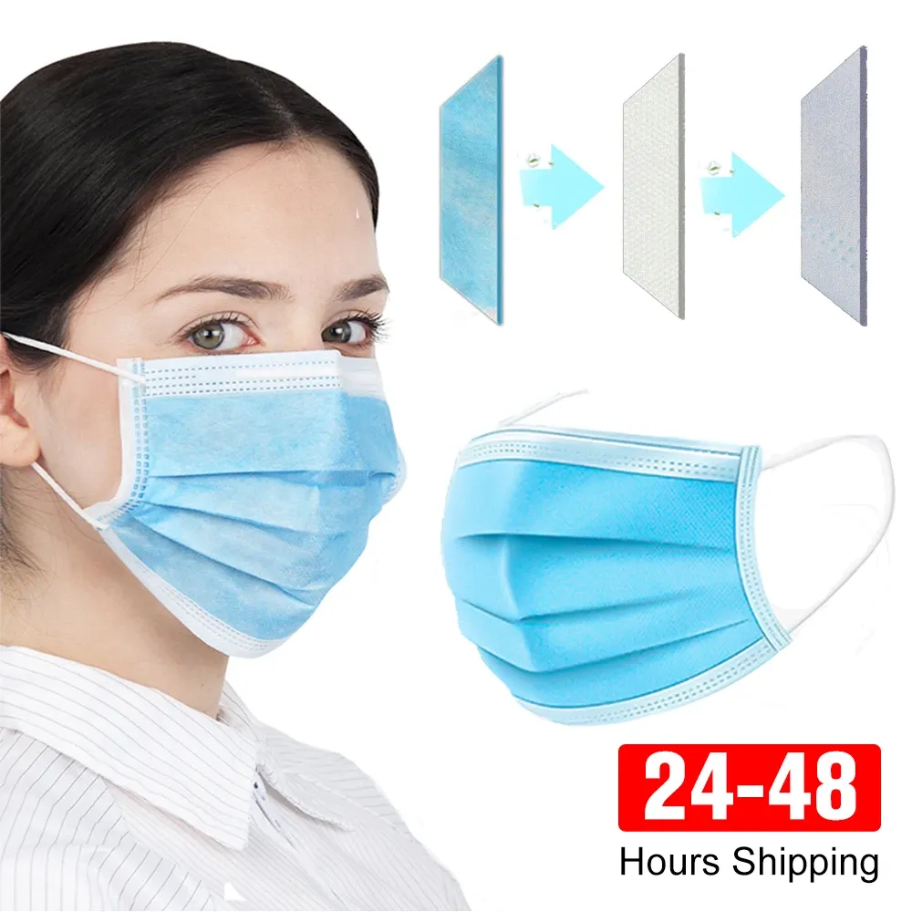 Masque facial jetable noir, mise en situation