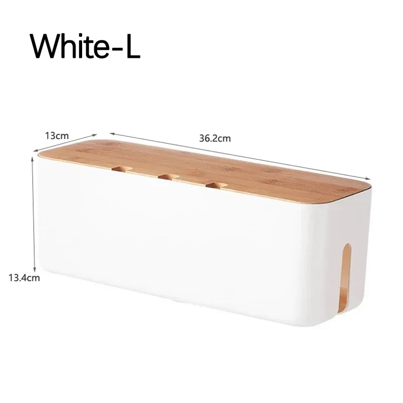 Boîte de gestion des câbles avec couvercle en bambou, boîte de rangement pour boîtier de jonction, dissimulation des fils, organisateur de câbles de bureau 10