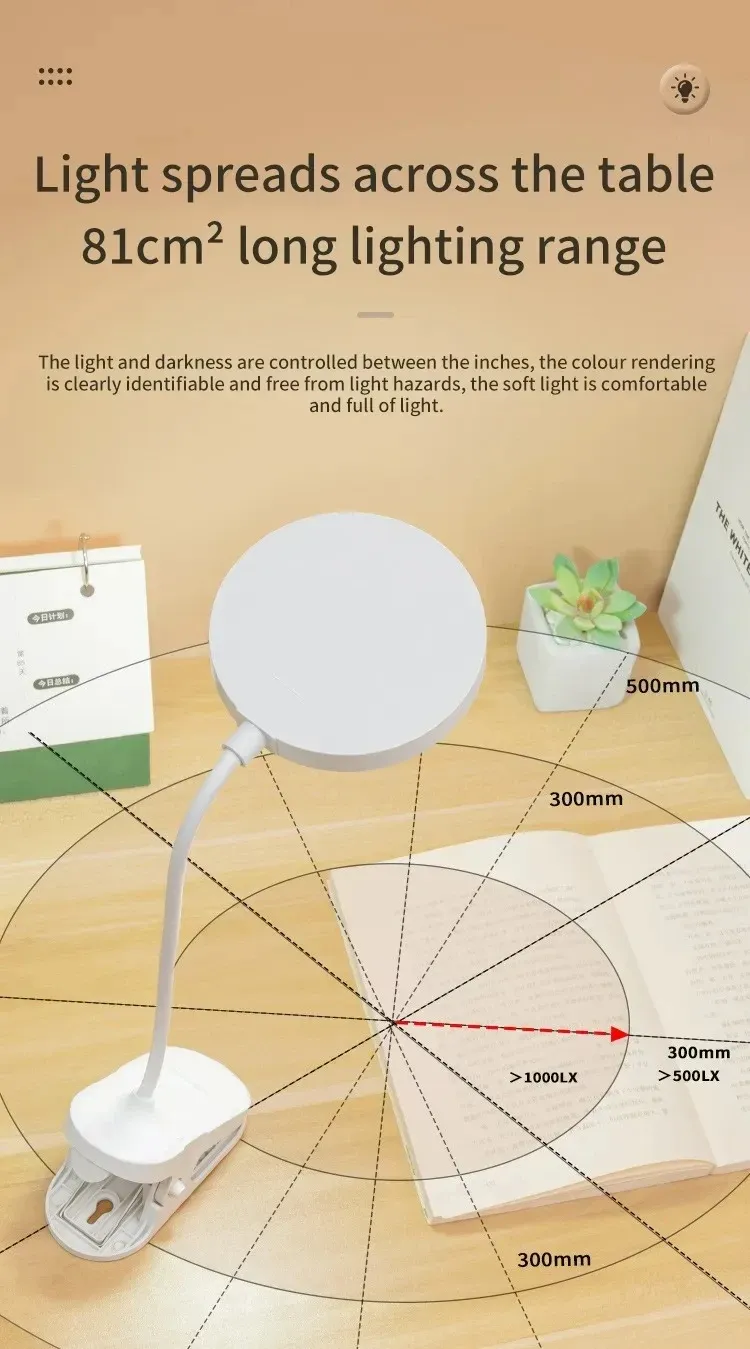 Lampe à pince fixée sur une table