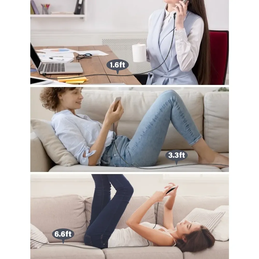 AUFU Câble de charge magnétique 3 en 1 rotatif à 540°, USB-C, Micro USB et Lightning, compatible iPhone, Xiaomi, Samsung et Huawei 6