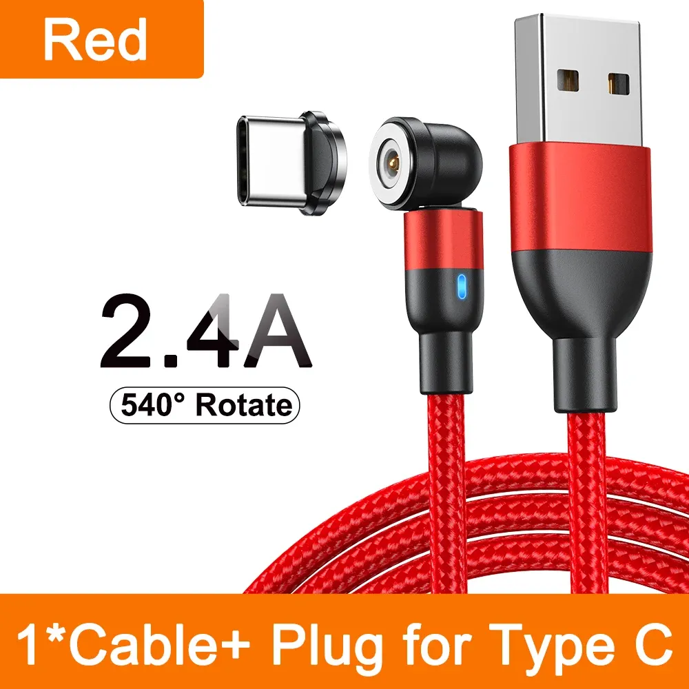 AUFU Câble de charge magnétique 3 en 1 rotatif à 540°, USB-C, Micro USB et Lightning, compatible iPhone, Xiaomi, Samsung et Huawei 10