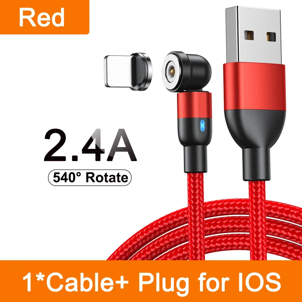 AUFU Câble de charge magnétique 3 en 1 rotatif à 540°, USB-C, Micro USB et Lightning, compatible iPhone, Xiaomi, Samsung et Huawei 19
