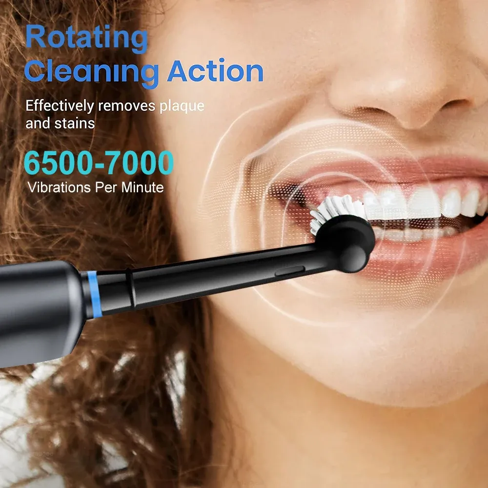 Brosse à dents électrique rotative, nettoyage en profondeur et blanchiment des dents pour adultes, avec 4 à 8 têtes de rechange 3
