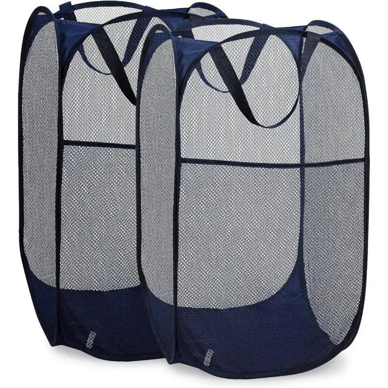 Panier à linge pop-up en maille, portable et pliable, avec poignée renforcée - Image 1