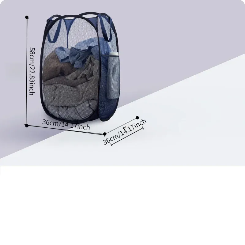 Panier à linge pop-up en maille, portable et pliable, avec poignée renforcée 2