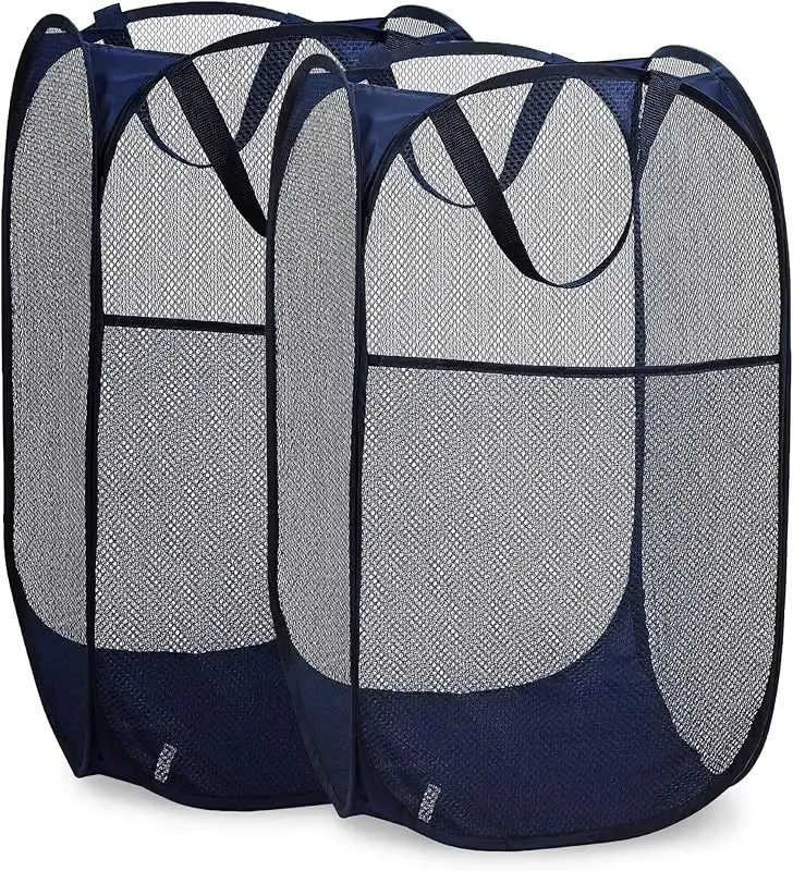 Panier à linge pop-up en maille, portable et pliable, avec poignée renforcée 8