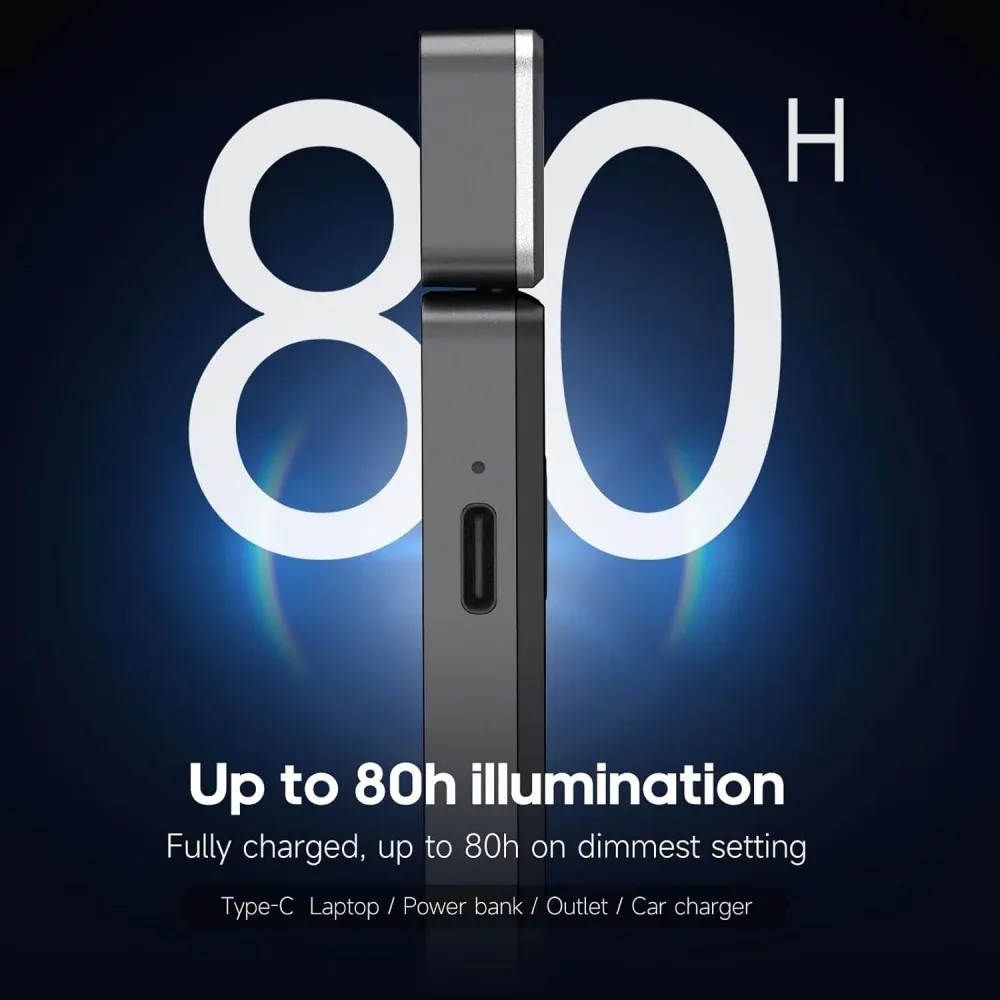 Lampe de lecture LED rechargeable USB, portable et compacte, à pince 5