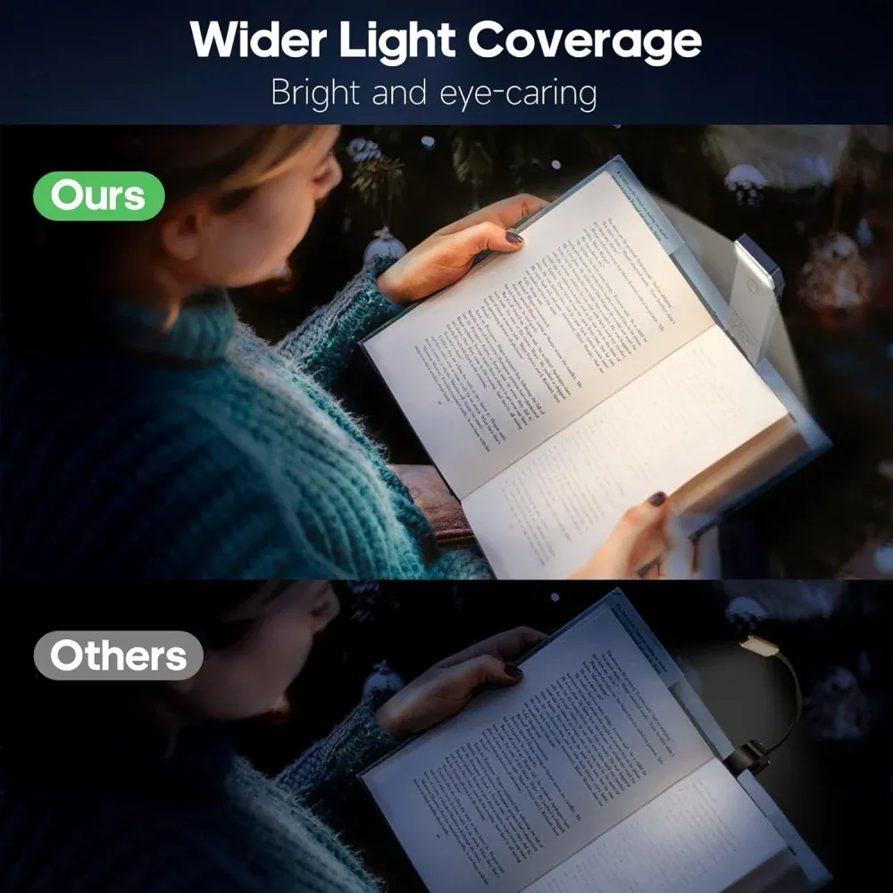 Lampe de lecture LED rechargeable USB, portable et compacte, à pince 6