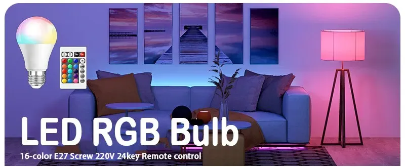 Ampoule LED multicolore RGB en ambiance