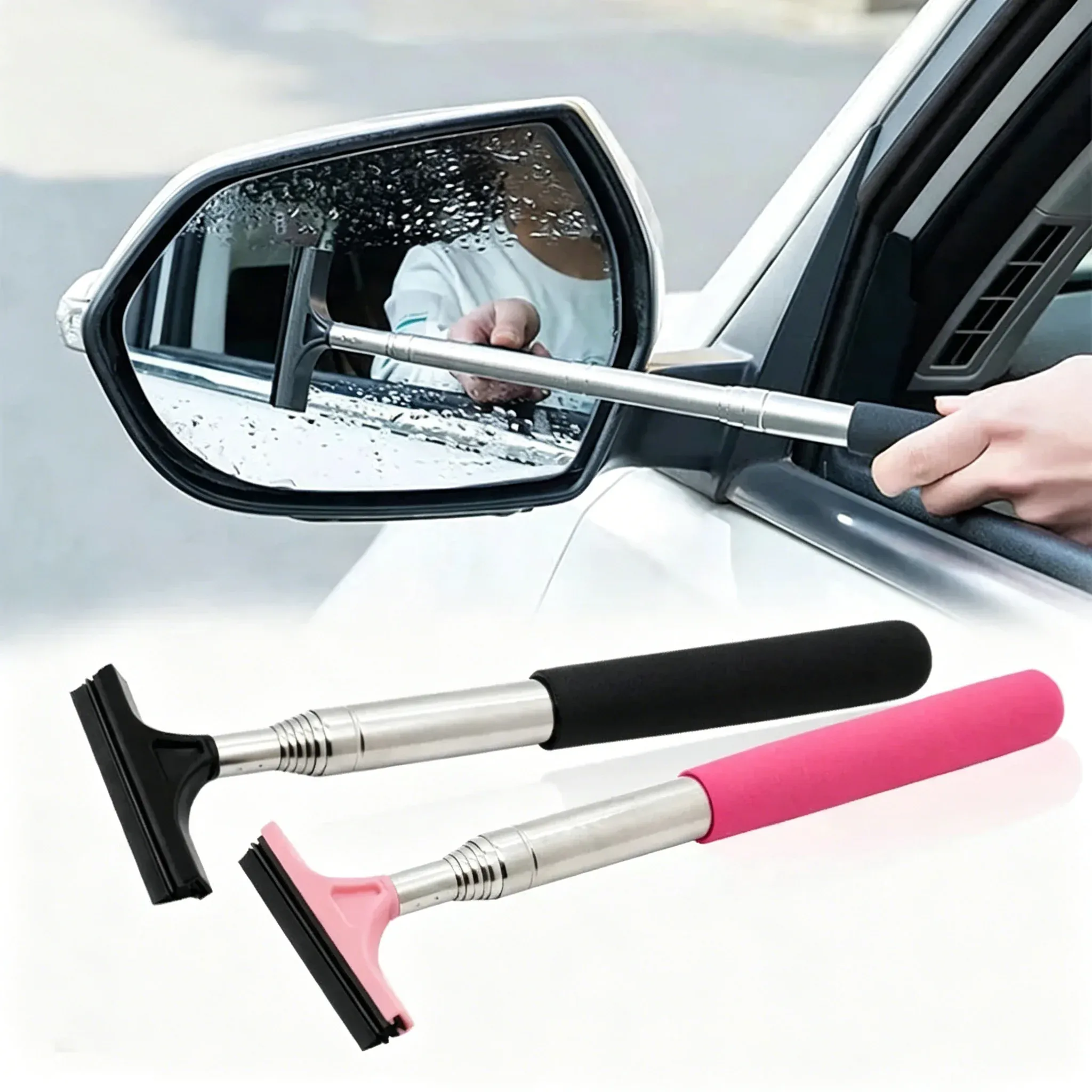 Brosse télescopique et grattoir anti-buée pour pare-brise de voiture - Image 1