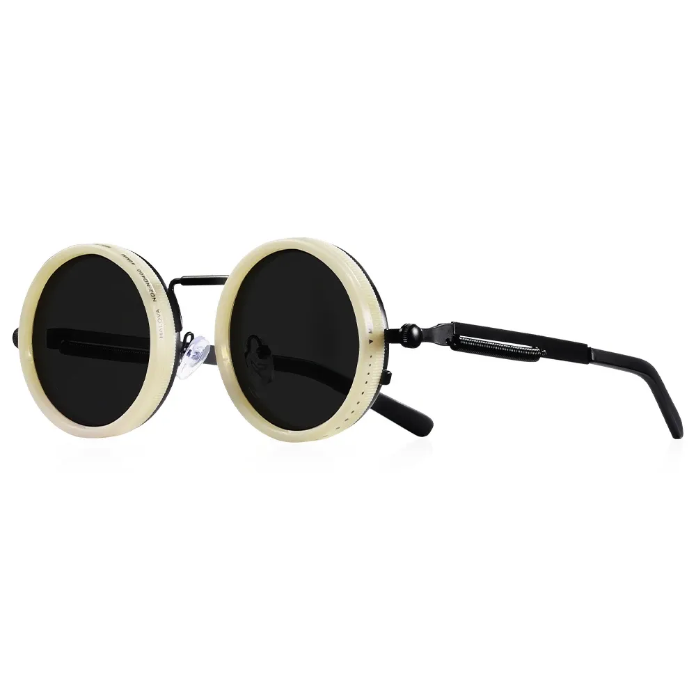 CRIXALIS Lunettes de soleil rondes polarisées ND9 à gradation réglable, style rétro punk, mixte, protection UV400 13