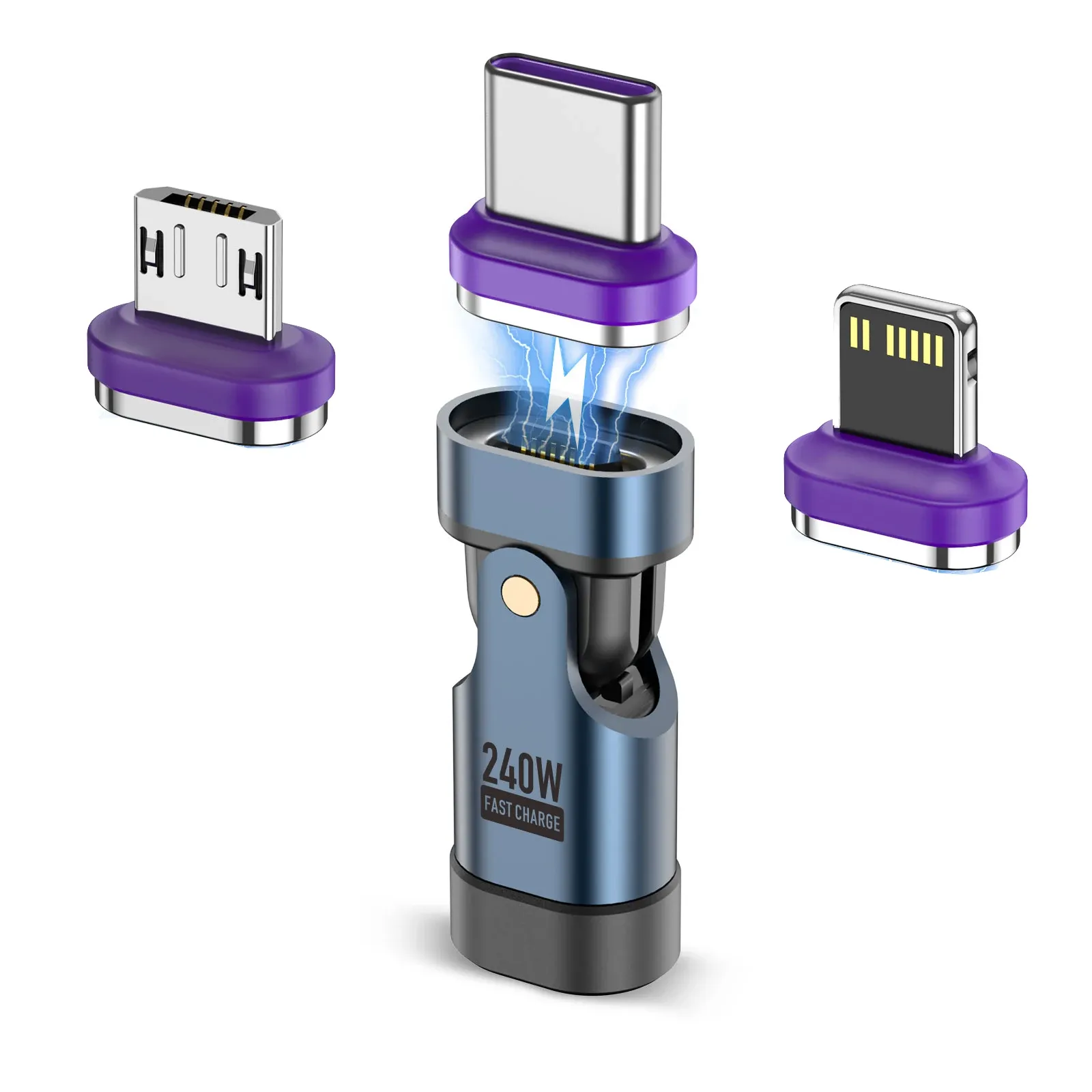 USLION Adaptateur USB-C magnétique 240 W, charge rapide 9
