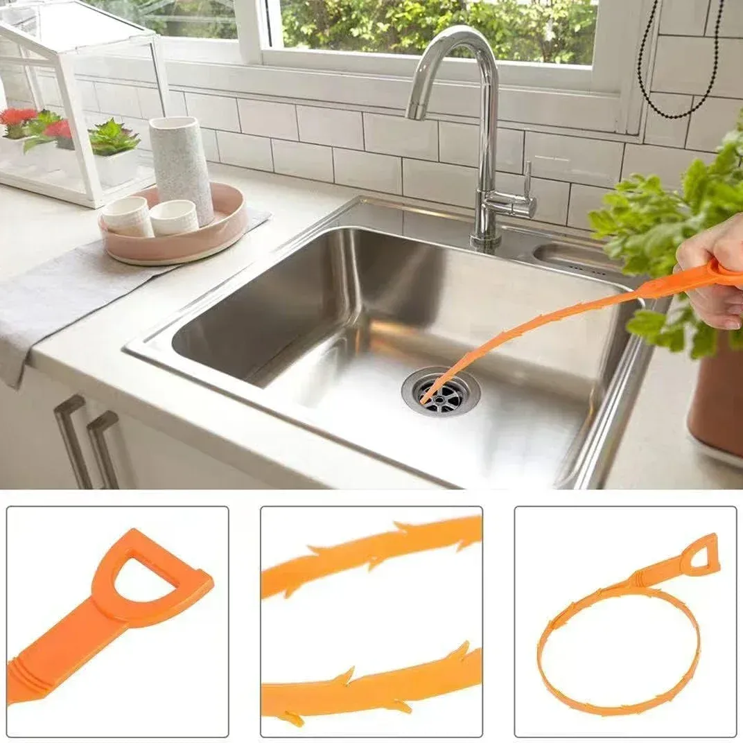 Crochet de dragage pour cheveux, outil de débouchage pour canalisations et éviers, déboucheur de siphon, crochet pour évacuation de toilettes, fournitures de nettoyage 2